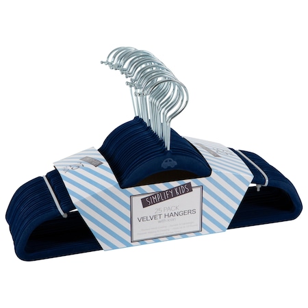 Simplify Kids Velvet Hangers in Navy, 25PK 3224-NAVY